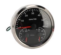 aqxreight Tachymètre électrique 3 en 1 Jauge de Pression d'huile Jauge de Température de l'eau 4 3/8 Pouces 6000 Tr/min 0 à 10bar 40 à 120 ℃ 7 Couleurs Rétroéclairées pour RV Yacht Truck Cadran