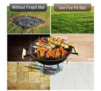 aqxreight Tapis de Gril sous Le Brasero, Terrasse, Braise, Tapis Ignifuge, de Gril pour Foyer pour Camping en Plein Air, Cuisinière à Gaz, Poêle à Bois d'extérieur, Barbecue, Grillades, Feu pour