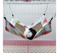 aqxreight Tapis Rafraîchissant pour Hamac pour Petits Animaux, pour Hamsters, Cochons d'Inde et Rongeurs - Lit Rafraîchissant d'été en Rotin et Coton Respirant avec de Jolis Imprimés, Utilisation