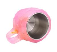 aqxreight Tasse à café Imitation Minérale Tasse à café Décorative de Luxe de 320 Ml avec Doublure en Acier Inoxydable pour une longévité rosée. Faites Appel à Cette Minérale en Acier de qualité (Rose)