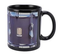 aqxreight Tasse Vintage Motif Tambour Drôle en Céramique, Tasse à café en Acier Inoxydable de 11 Oz avec Cuillère pour Boissons Chaudes et Froides, Blanc, un Design pour Boire, à Tambour, Style