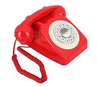 aqxreight Téléphone Antique Rétro Vintage avec Mécanique | Construction en matériau ABS, cadran de contrôle du volume, tonnerre, téléphone de bureau pour la décoration