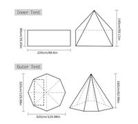 aqxreight Tente de Camping Tente Pyramidale Extérieure pour Personnes Seules Chaude pour Camping Randonnée Aventures en Compagnon avec des Matériaux de Construction Compacte doté Ultra Légère