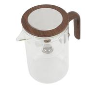aqxreight Théière en Verre avec Infuseur 600 Ml en Acier Inoxydable One Touch Tea Maker Bouilloire à thé Transparente avec Poignée en Bois pour le Bureau à Domicile et Couvercle Qui Reste Même Ce
