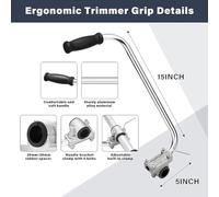 aqxreight Trimeuse Ergonomique Grip en Acier Inoxydable Back Saver String Trimmer Handle Extension avec Pincet Pince pour la Pelouse Création de la Pelou