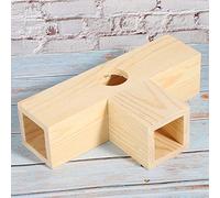 aqxreight Tube de Tunnel de Hamster en Bois pour Petits Animaux de Compagnie, Nid d'exercice d'entraînement, Jouet 'Aire de Jeu connecté à Une Autre Boîte Illimitée pour Un Matériau en Bois