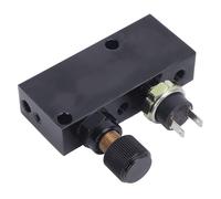 aqxreight Valve de Dosage de Frein Réglable avec Bloc de Distribution 3000 PSI en Aluminium Noir pour Conduite de Frein de 3/16 Po, Câblage de l'interrupteur de Feu Stop, la Pression Arrière en