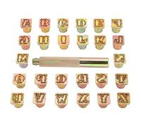 AQXREIGHT Vintage Alphabet 26 Lettres Die Tool Craft, 13 Mm Stamp Pu Set Metal Stamp Pouche avec la Polyvalence Polvywol