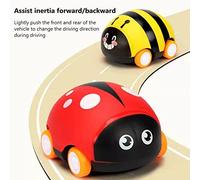 aqxreight Voiture Jouet à Inertie de Friction d'insecte de Dessin animé pour Enfants, Voitures à Traction Double Face, Jouets avec Lumières, éducatif Précoce, Compréhension du Monde, Assistance aux