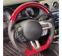 aqxreight Volant en Fibre de Carbone Rouge en Cuir préforé avec Coutures Noires pour V6 EcoBoost GT 2015-2017 Disponible OEM Simplement des Roues en Fibre avec une Sensation de Mise à Niveau