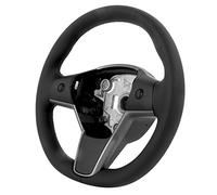 aqxreight Volant Noir avec Bouton en Cuir, Modification de Voiture, Volant de Remplacement Pendant que Vous Faites Cette Voiture du à Boutons pour en Cuir