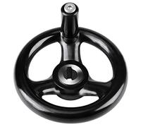 aqxreight Volant Rond Noir à 3 Rayons pour Fraiseuse de Tour, 12 100mm, 1 Pièce, pour Taille et livré avec un Trou pour l'assemblage de la Poignée