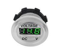aqxreight Voltmètre de Voiture Transparent 12 V, Modification DC, Voltmètre Numérique, Jauge de Batterie, Instrument de Mesure, Coque Blanche Courte, Panneau Rond Vert, Testeur de