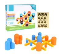 aqxreight XO Jeu d'échecs pour Enfants à Partir de 5 Ans, Tasse Empilée en Bois, Jeu Interactif pour Parents avec Reconnaissance des Couleurs et Apprentissage Stratégique, Jouets éducatifs pour