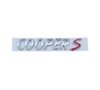 Aqxycde 3D ABS Noir Chrome Lettres de voiture Logo du coffre arrière Cooper S Emblème Badge Autocollant Compatible avec Cooper S R56 R53 R60 F56 Accessoires Plug and play, robuste et esthétique(Chrome