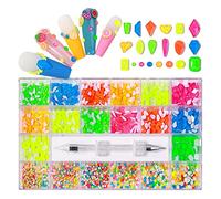 Aqxyedc 1 box 2500pcs Kit de strass de luxe Kit de plats à clous nail nail étincelant de luxe étincelant avec 1 stylo for décorations d'ongles wanglan(Color:Neno 2500pcs)
