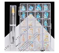 Aqxyedc 400/48 0pcs Cristal UN B Strass dans les grilles 2 0PC / SHABLE FLATRE-BACK Nail art strass gem avec 1 stylo de ramassage dans une grande boîte claire H & * & wanglan(Color:Wine Red)