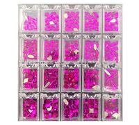 Aqxyedc 400/48 0pcs Cristal UN B Strass dans les grilles 2 0PC / SHABLE FLATRE-BACK Nail art strass gem avec 1 stylo de ramassage dans une grande boîte claire H & * & wanglan(Color:Colorful Star)