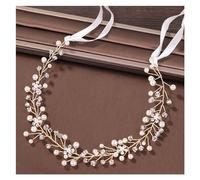 Aqxyedc À la mode or perle cristal mariage bandeau diadème mariée casque bandeau mariage cheveux accessoires femmes cheveux bijoux à la main wanglan