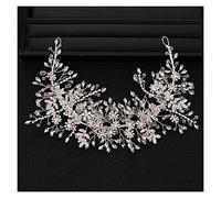 Aqxyedc Accessoires de cheveux de mariage de luxe couleur argent baroque strass cristal coiffure reine bandeau mariée ornements de cheveux à la main wanglan