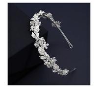 Aqxyedc Accessoires de cheveux de mariage de mariée à la main brillant cristal fleur feuille perles bandeau bandeaux for femmes filles chapeaux wanglan(Gold Color)