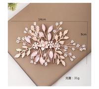 Aqxyedc Accessoires de cheveux de mariage en or Rose dames peigne à cheveux strass fleur coiffure mariée épingle à cheveux à la main accessoires de diadème de bal wanglan