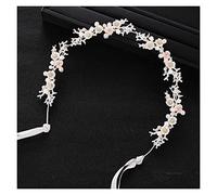 Aqxyedc Accessoires de cheveux de mariage faits à la main perle cristal bandeau coiffure de mariée couleur argent princesse bandeau bal diadème accessoires wanglan(Silver)