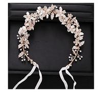 Aqxyedc ACCESSOIRES DE CHIFFRE DE MARIAGE À TRENDIE GOLD SHINESTONE CRISTAL Bandeau Bande Bridal Tiara Bandeau De Mariage Accessoires de bijoux à la main wanglan(Gold-color)