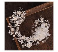 Aqxyedc Argent Couleur Crystal Flower Cheveux Peigne De Mariage Cheveux Accessoires Cheveux Ornements Bridal Tiara Pearl Pearl Cheveux Coiffaires Headpiece wanglan
