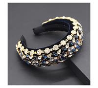 Aqxyedc Bandeau Bande baroque baroque baroque de Boho Gorgeous Bandeaux de cristal de luxe Strass Strass Tiara Bling Hair Accessoires706 wanglan(16)
