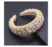 Aqxyedc Bandeau Bande baroque baroque baroque de Boho Gorgeous Bandeaux de cristal de luxe Strass Strass Tiara Bling Hair Accessoires706 wanglan(17)