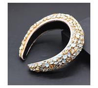 Aqxyedc Bandeau Bande baroque baroque baroque de Boho Gorgeous Bandeaux de cristal de luxe Strass Strass Tiara Bling Hair Accessoires706 wanglan(2)
