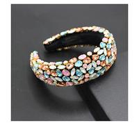 Aqxyedc Bandeau Bande baroque baroque baroque de Boho Gorgeous Bandeaux de cristal de luxe Strass Strass Tiara Bling Hair Accessoires706 wanglan(13)