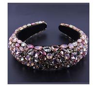 Aqxyedc Bandeau Bande baroque baroque baroque de Boho Gorgeous Bandeaux de cristal de luxe Strass Strass Tiara Bling Hair Accessoires706 wanglan(26)