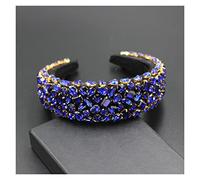 Aqxyedc Bandeau Bande baroque baroque baroque de Boho Gorgeous Bandeaux de cristal de luxe Strass Strass Tiara Bling Hair Accessoires706 wanglan(32)