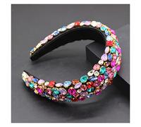 Aqxyedc Bandeau Bande baroque baroque baroque de Boho Gorgeous Bandeaux de cristal de luxe Strass Strass Tiara Bling Hair Accessoires706 wanglan(1)
