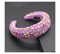 Aqxyedc Bandeau Bande baroque baroque baroque de Boho Gorgeous Bandeaux de cristal de luxe Strass Strass Tiara Bling Hair Accessoires706 wanglan(10)