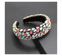 Aqxyedc Bandeau Bande baroque baroque baroque de Boho Gorgeous Bandeaux de cristal de luxe Strass Strass Tiara Bling Hair Accessoires706 wanglan(12)