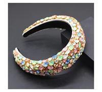 Aqxyedc Bandeau Bande baroque baroque baroque de Boho Gorgeous Bandeaux de cristal de luxe Strass Strass Tiara Bling Hair Accessoires706 wanglan(4)