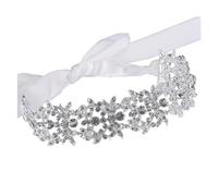 Aqxyedc Bandeau de mariage for mariée à la main exquis strass diadème couleur argent accessoires de cheveux élégant casque femmes réglable wanglan