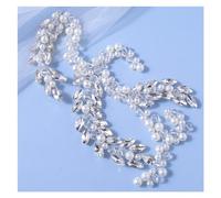 Aqxyedc Bandeau de mariée fait à la main perle strass bijoux de cheveux mariage argent cristal coiffure mariée cheveux accessoires chapeaux wanglan