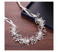 Aqxyedc Bijoux à cheveux de mariée branchée Crystal strass Headmade Bandeau de coiffe de mariage de mariage wanglan(Silver)