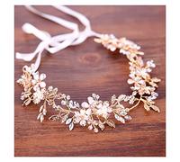 Aqxyedc Bijoux à cheveux de mariée branchée Crystal strass Headmade Bandeau de coiffe de mariage de mariage wanglan(Gold)