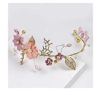 Aqxyedc Bijoux longs bijoux rose fleur bande de tête de mariage ornements ornements bandeau de tête coiffe de mariée de mariage de mariée de mariée à la main wanglan