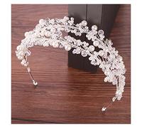 Aqxyedc Blanc perle mariée bandeaux diadèmes mariage couronne bandeau for mariée cheveux bijoux perle mariage cheveux accessoires chapeaux wanglan