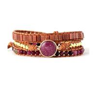 Aqxyedc Bracelets enroulés en Cuir Multicouches for Femmes, Turquoises, Strass, Perles, Manchette 3X wanglan