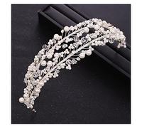 Aqxyedc Branché blanc perle cristal cristal cristal cheveux accessoires de marise couronne bandeau bande cheveux bande mariée mariage coiffe accessoires faits à la main wanglan