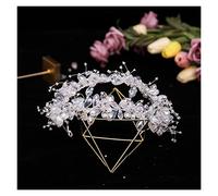 Aqxyedc Bridal vintage argent cristal grand cristal grand bande de cheveux bridal strass helsipe casque headpiece hidelle poil de mariée bandeau de mariage wanglan(Rose Gold Color)