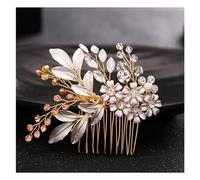 Aqxyedc Champagne alliage fleur mariée bandeaux strass peigne à cheveux princesse mariage bandeau mariée bandeaux cheveux accessoires diadème wanglan(Hair Comb)