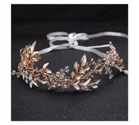 Aqxyedc Champagne alliage fleur mariée bandeaux strass peigne à cheveux princesse mariage bandeau mariée bandeaux cheveux accessoires diadème wanglan(Hairband)